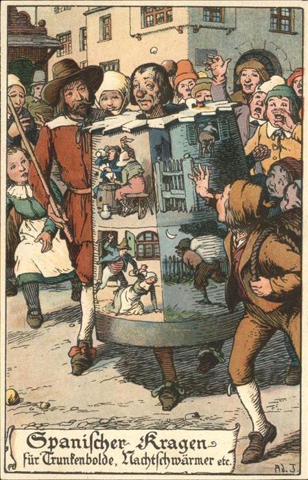 Gericht Justiz Strafe Spanischer Kragen für Trunkenbol