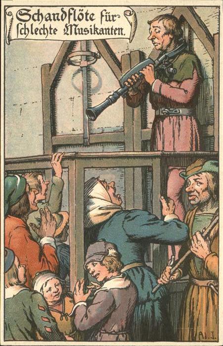 Gericht Justiz Strafe Schandflöte für schlechte Musika