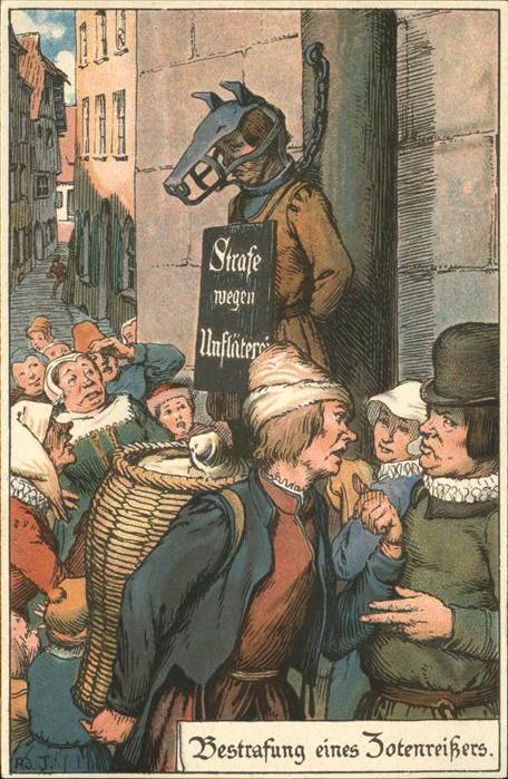 Gericht Justiz Strafe eines Totenreissers Unfläterei A