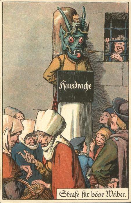 Gericht Justiz Hausdrache Strafe für böse Weiber Ad J