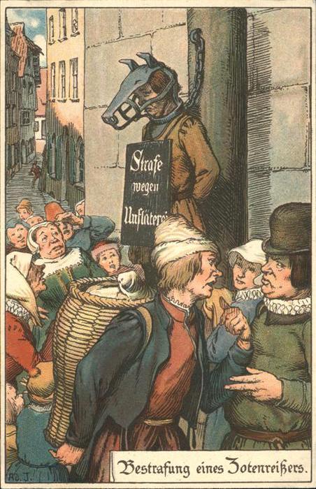 Gericht Justiz Strafe eines Totenreissers Unfläterei A