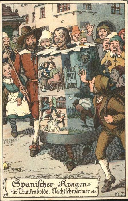 Gericht Justiz Strafe Spanischer Kragen für Trunkenbol