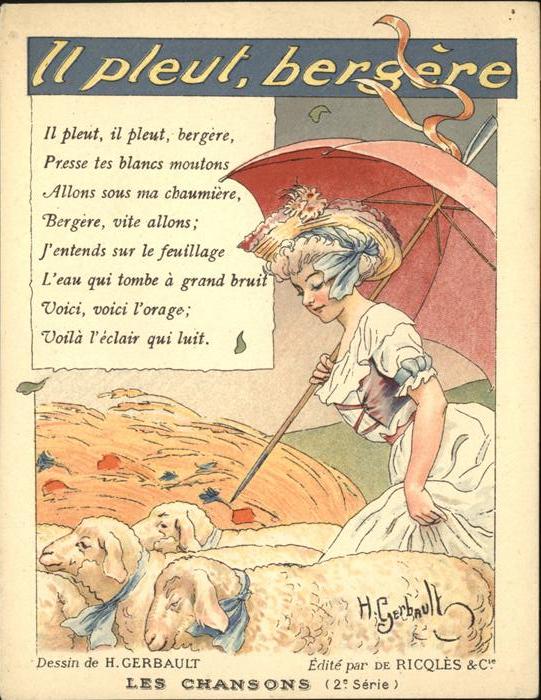 Kuenstlerkarte H Gerbault Schafe Ricqles
