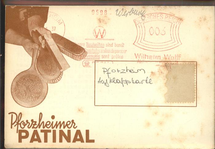 Werbung Pforzheimer Patinal Pforzheim Aufklappk