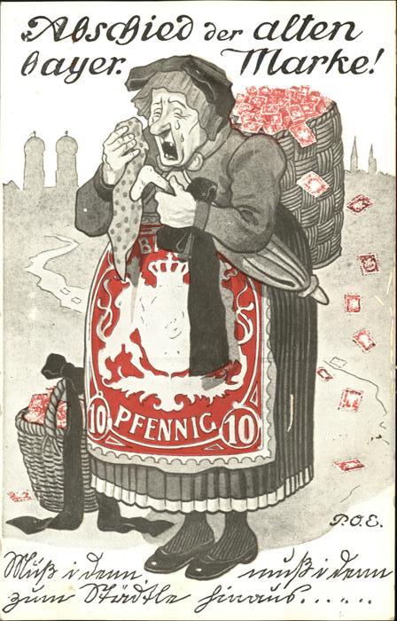 Briefmarken auf Postkarte Bayern Marke POE Nr 4245