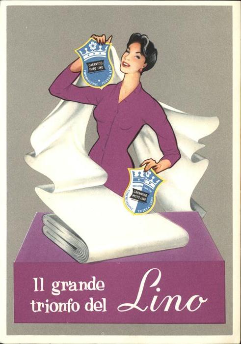 Werbung Lino Marchio Leinenstoff Italien