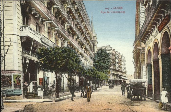 Alger Algerien Rue de Constantine Pferdekutsche
