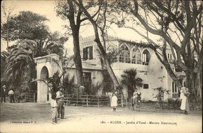 Alger Algerien Jardin essai Maison Mauresque Esel