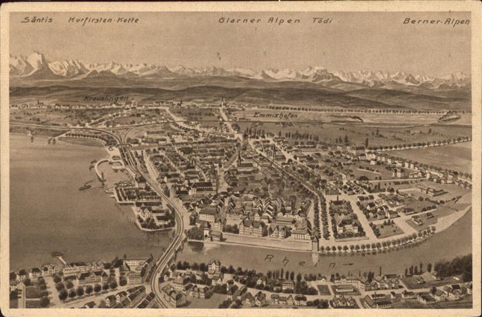 Konstanz mit Gebirge