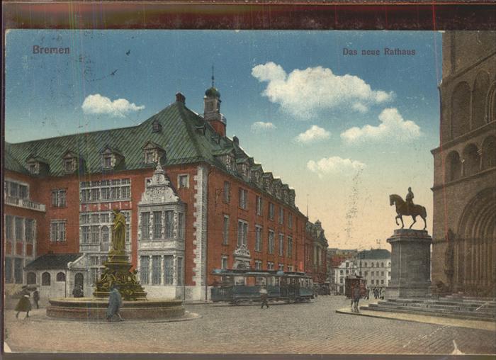 BREMEN  CITY Neues Rathaus Strassenbahn