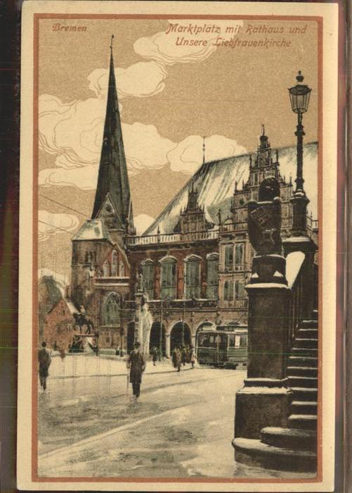 BREMEN  CITY Marktplatz Rathaus Liebfrauenkirche