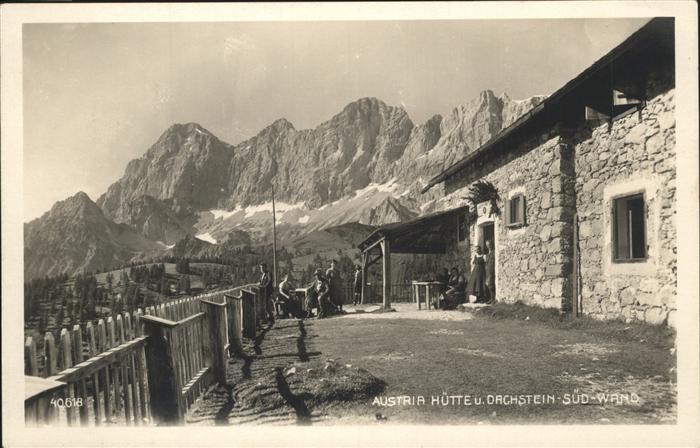 Ramsau Dachstein Steiermark Austriahütte und Dachstein_Südwand