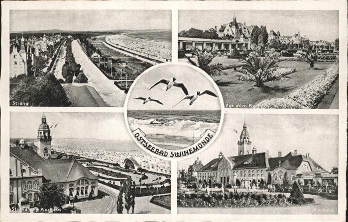 Swinemuende Ostseebad Westpommern Strand Kurpark Kurhaus Möwen