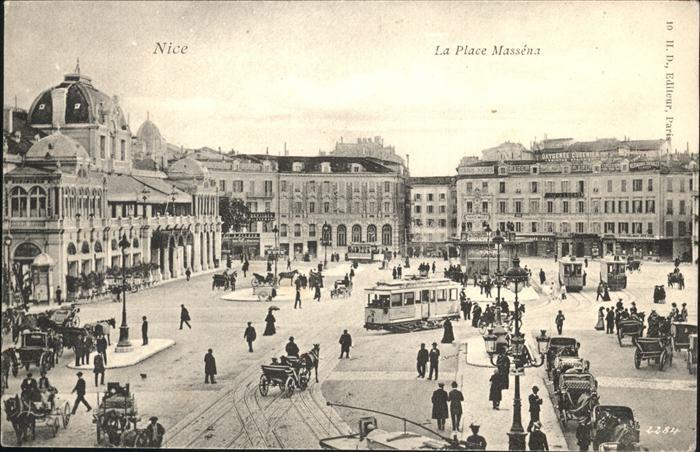 Nice Alpes Maritimes La Place Massena Strassenbahn Pferdekut