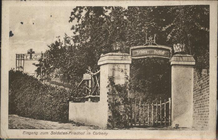 Corbeny Eingang zum Soldaten_Friedhof Feldpost