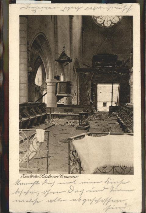 Craonne Aisne zerstörte Kirche Feldpost