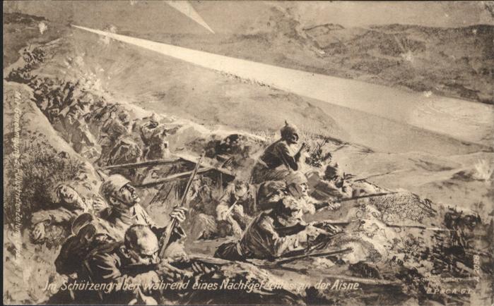 La Fere Aisne Schützengraben Nachtgefecht an der Aisn