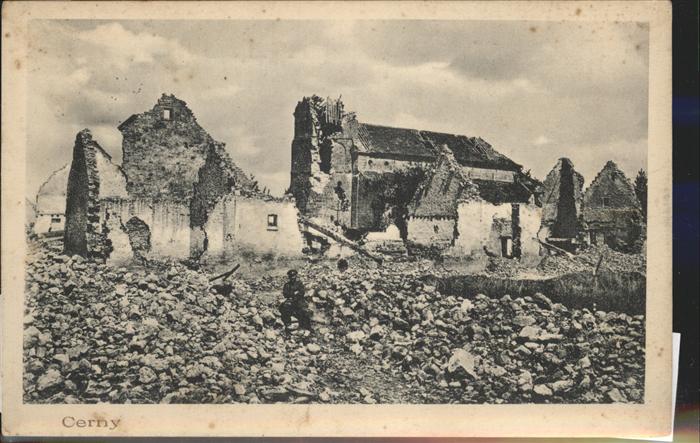 Cerny-en-Laonnois Teilansicht Trümmer Feldpost