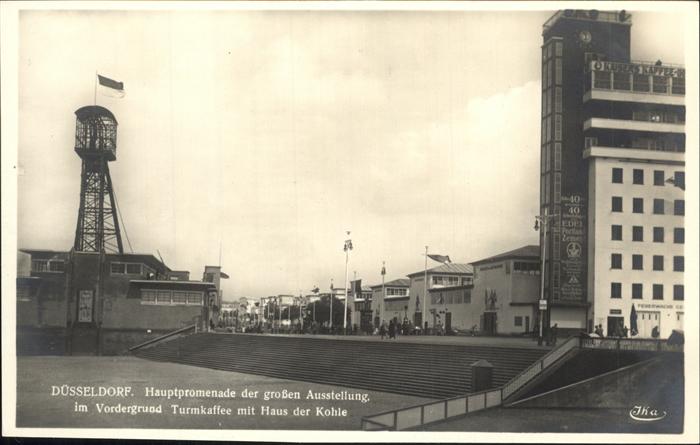 DuessELDORF  CITY Grosse Ausstellung Hauptpromenade Turmkaffee