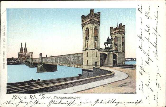 KoeLN  Rhein Eisenbahnbruecke Goldfenster
