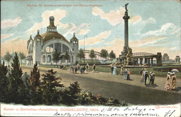 DuessELDORF CITY Kunst- und Gartenbauaustellung 1904 Pavillon Centaurengruppe