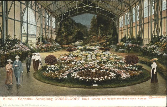 DuessELDORF CITY Kunst- und Gartenbauaustellung 1904 Hauptblumenhalle innen