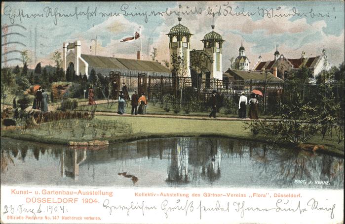 DuessELDORF CITY Kunst- und Gartenbauaustellung 1904 Gaertner Verein Flora