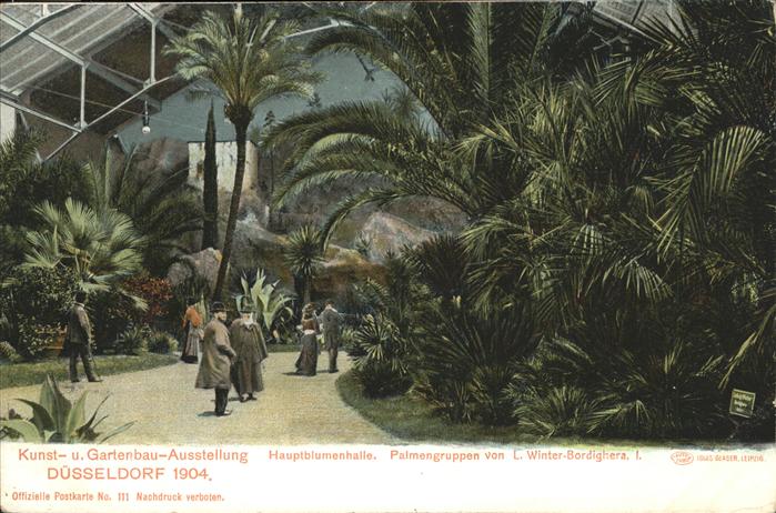 DuessELDORF CITY Kunst- und Gartenbauaustellung 1904 Hauptblumenhalle flanieren