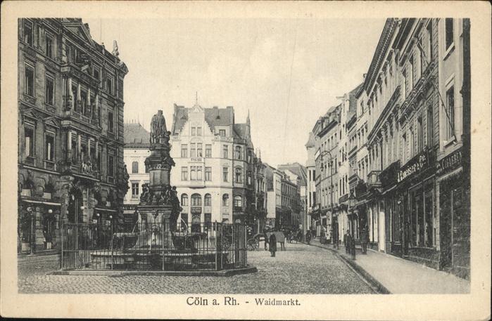KoeLN Rhein Waidmarkt Denkmal Brunnen