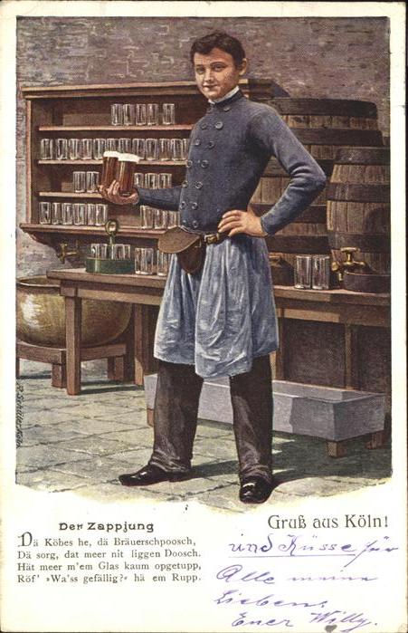 Koeln Der Zappjung Bier Künstlerkarte