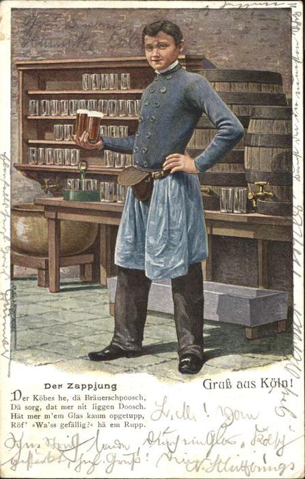 Koeln Der Zappjung Bier Künstlerkarte