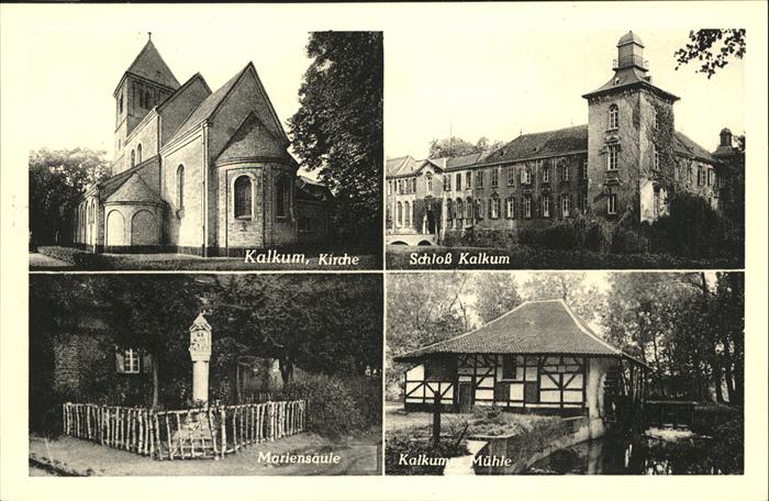Kalkum Schloss Kirche Mariensäule Mühle