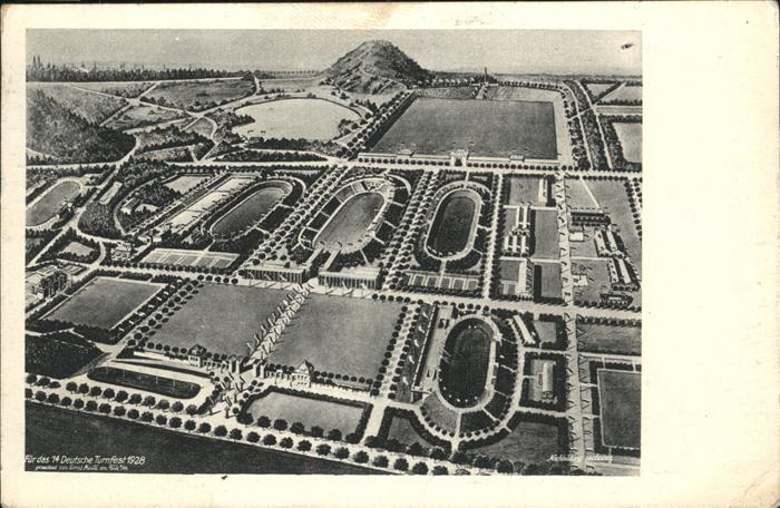 KoeLN  Rhein Fliegeraufnahme 14. Deutsches Turnfest 1928