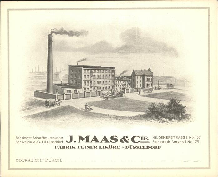 Duesseldorf J.Maas & Cie Fabrik feiner Kiköre