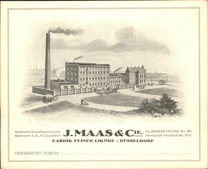 Duesseldorf J.Maas & Cie Fabrik feiner Kiköre