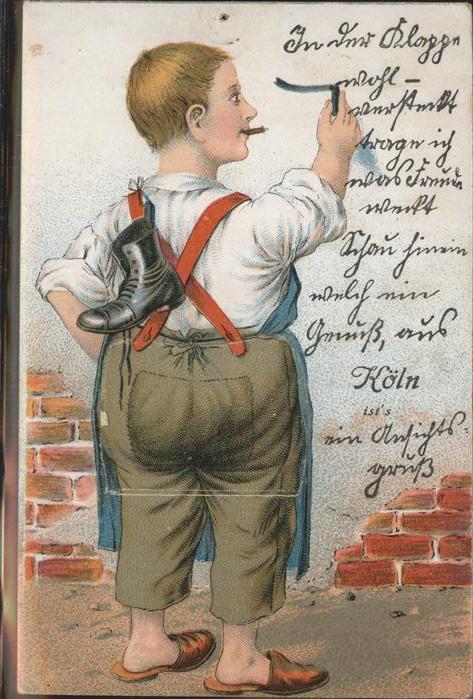 KoeLN  Rhein Kuenstlerkarte Junge Schuster Leporello