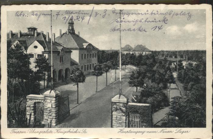 Koenigsbrueck Truppenuebungsplatz Haupteingang neues