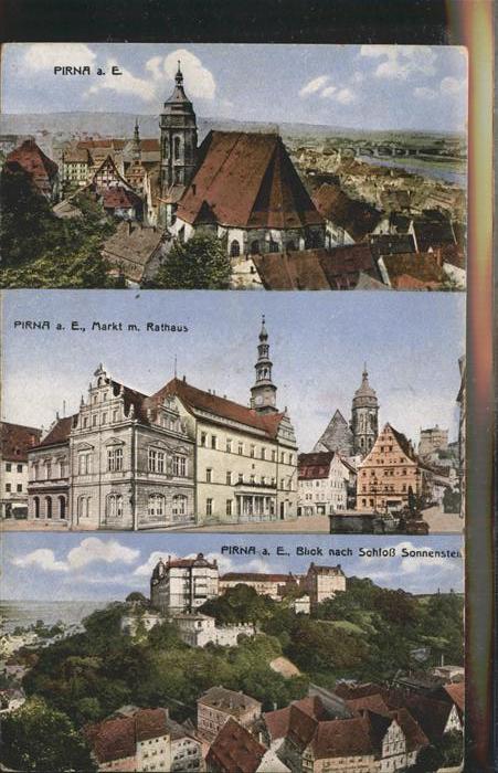 Pirna Elbe Sachsen Markt Rathaus Schloss Sonnenstein