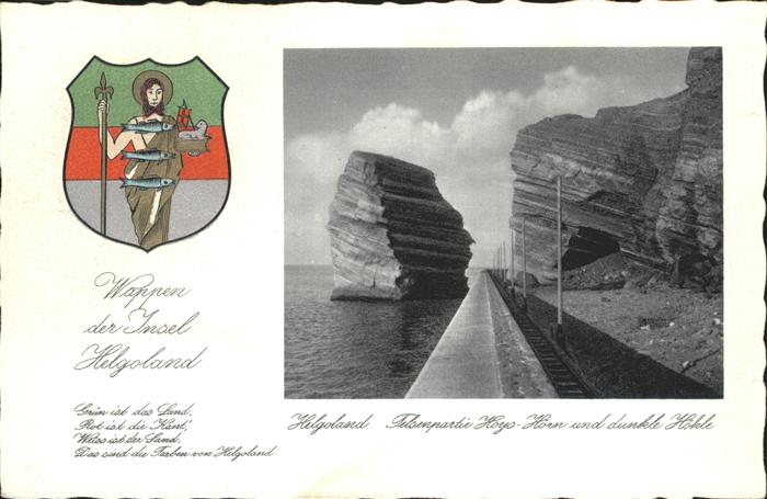 HELGOLAND Insel Schleswig-Holstein Hoys Hoern Dunkle Hoehle Wappen