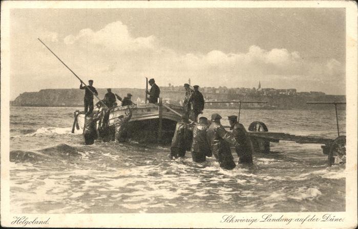 HELGOLAND Insel Schleswig-Holstein Landung hohe Brandung