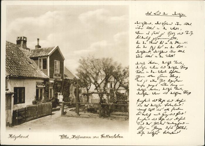 HELGOLAND Insel Schleswig-Holstein Villa Hoffmann von Fallersleben Kinder