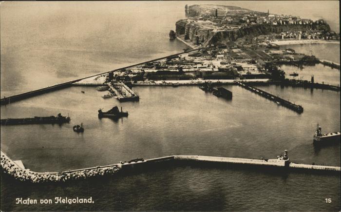 HELGOLAND Insel Schleswig-Holstein Fliegeraufnahme Oberland Hafen