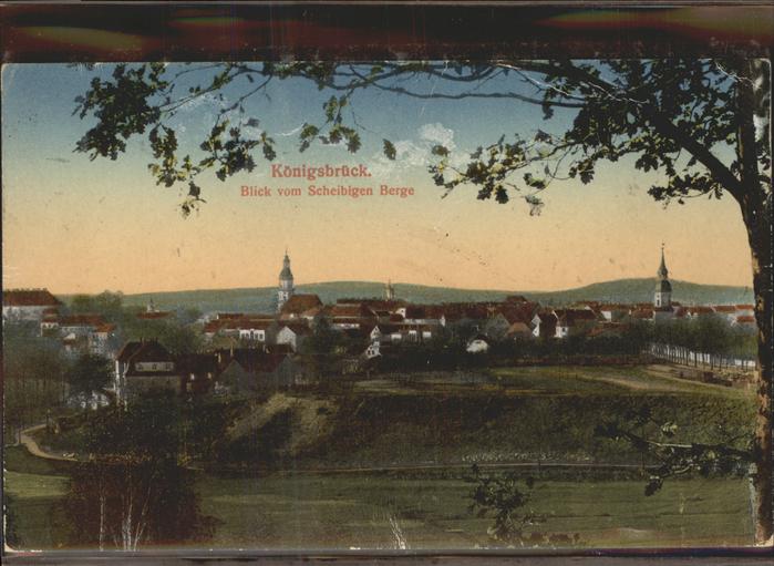 Koenigsbrueck Panoramablick vom Scheibigen Berge Kirc