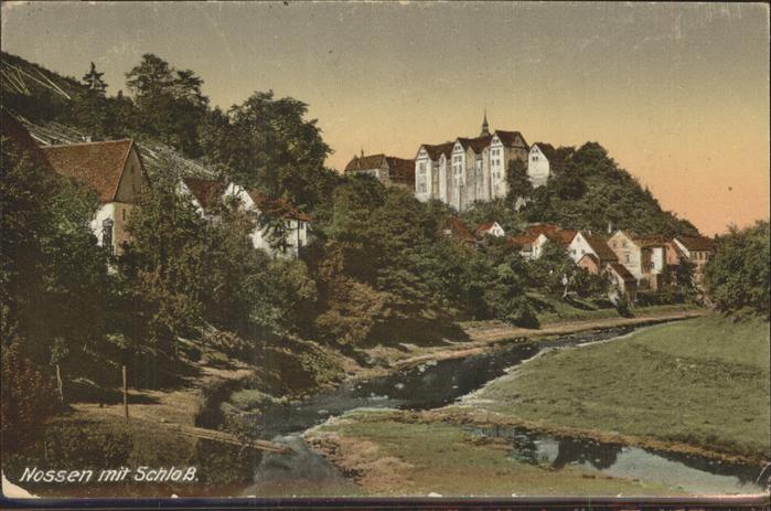 Nossen Partie an der Mulde Blick zum Schloss