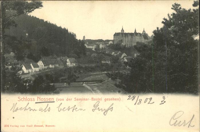 Nossen Blick von Seminarbastei Schloss Mulde