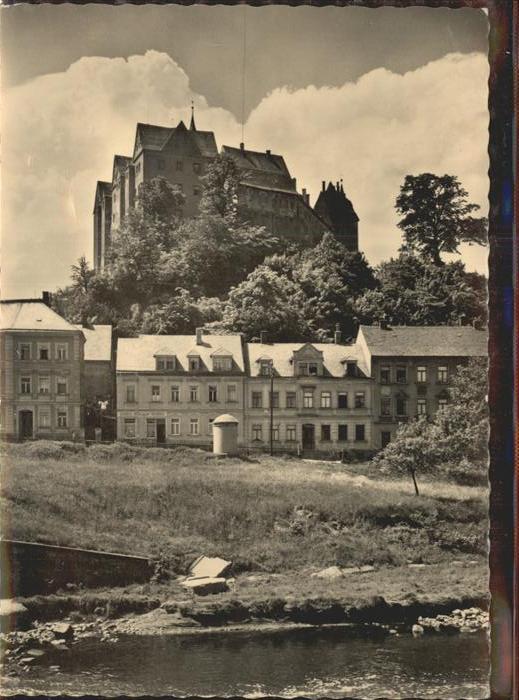 Nossen Partie an der Mulde Blick zum Schloss