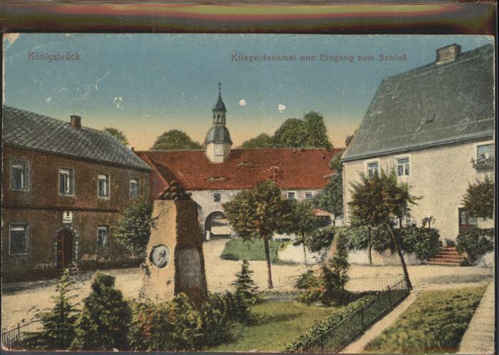 Koenigsbrueck Kriegerdenkmal am Eingang zum Schloss