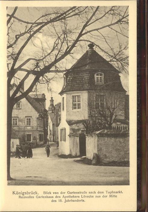 Koenigsbrueck Blick von Gartenstrasse zum Topfmarkt G