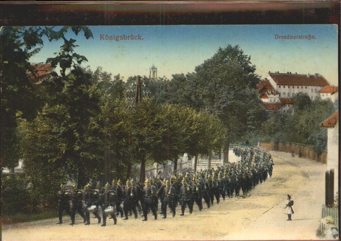 Koenigsbrueck Dresdnerstrasse Parade Feldpost