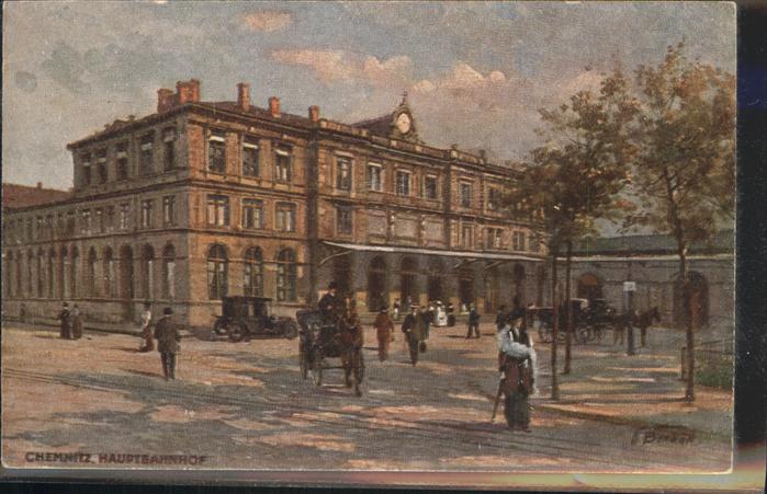 CHEMNITZ Sachsen Hauptbahnhof Kuenstlerkarte